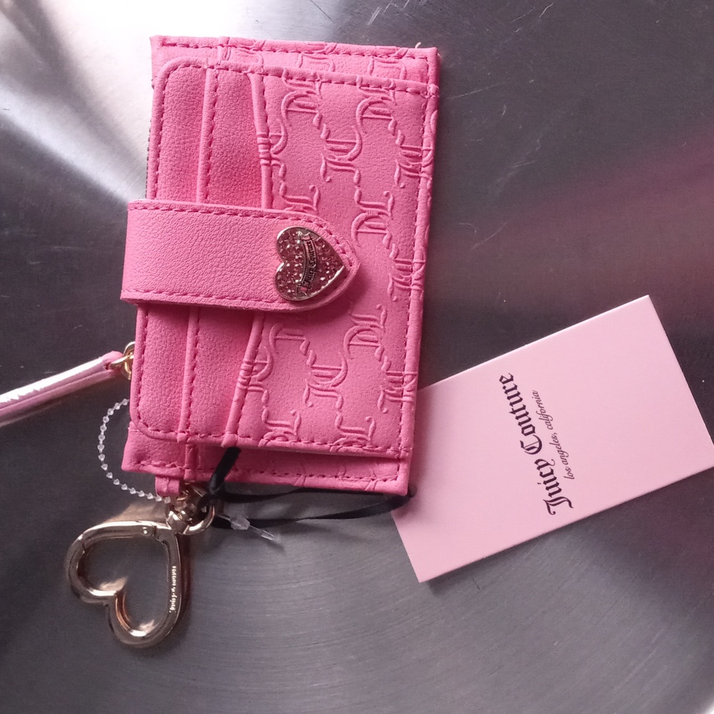 Juicy Couture Pink Card Holder with Heart Charm